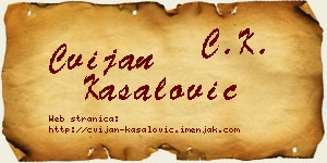 Cvijan Kasalović vizit kartica